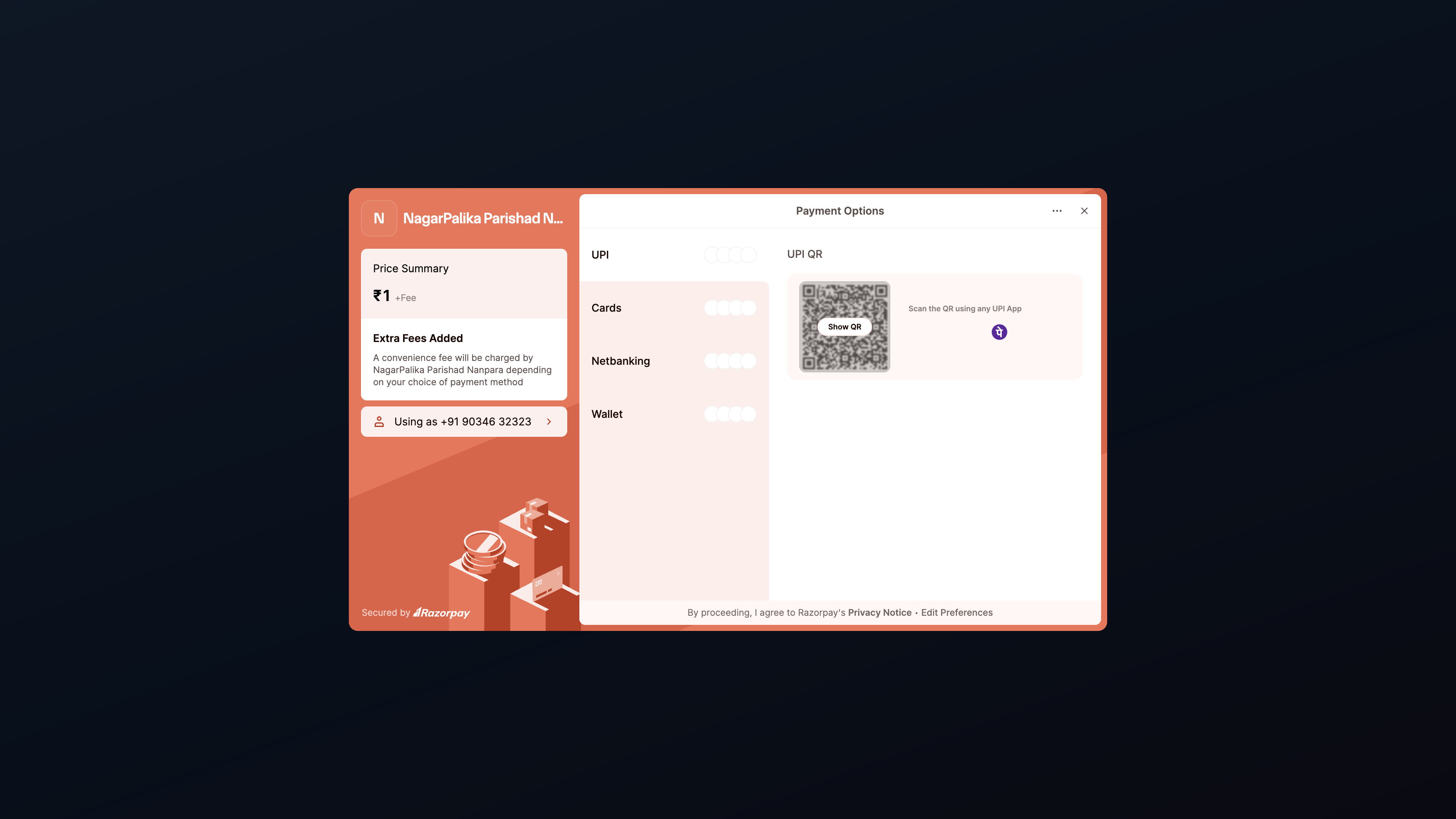 Razorpay checkout for Nanpara